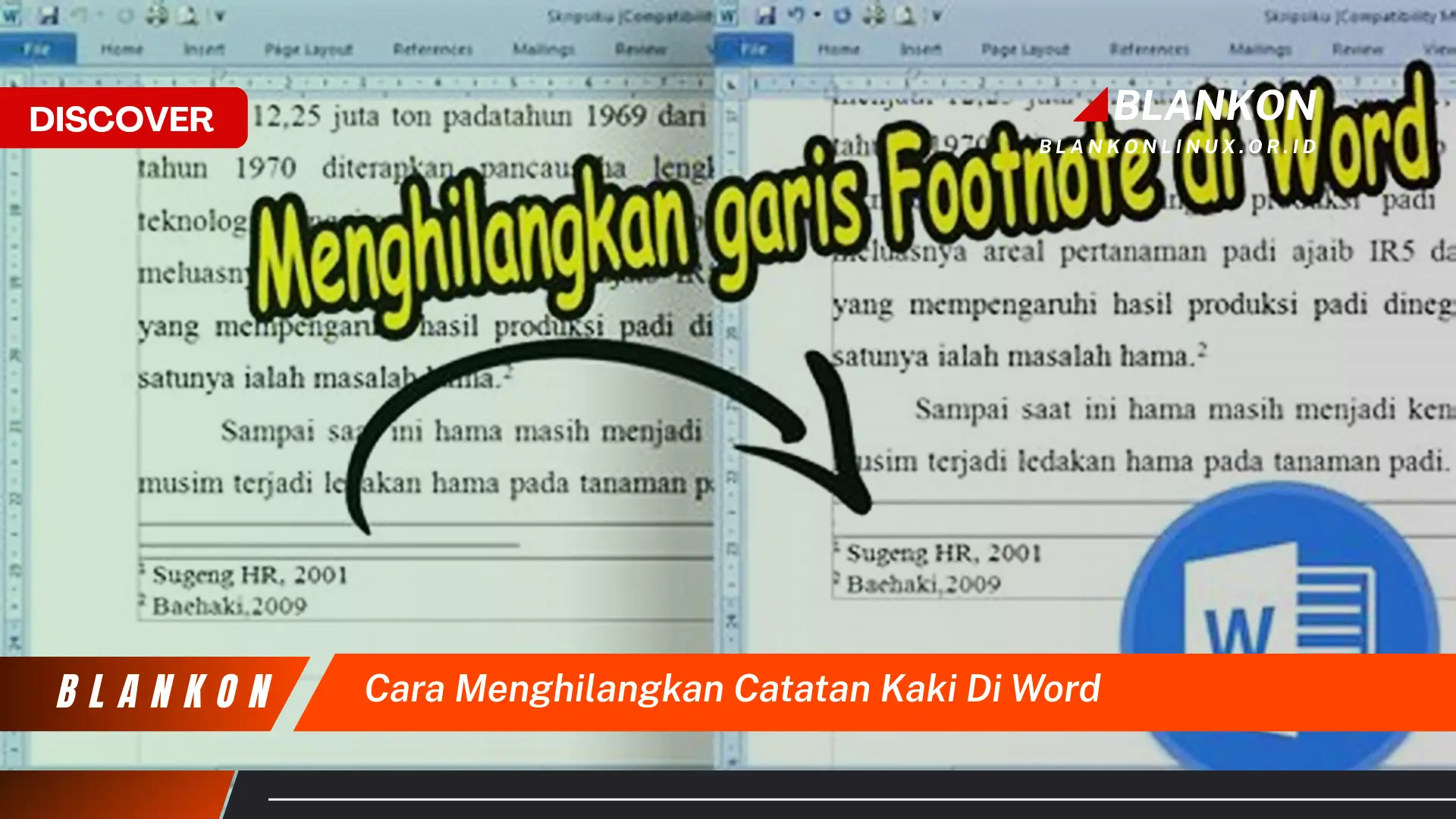 cara menghilangkan catatan kaki di word