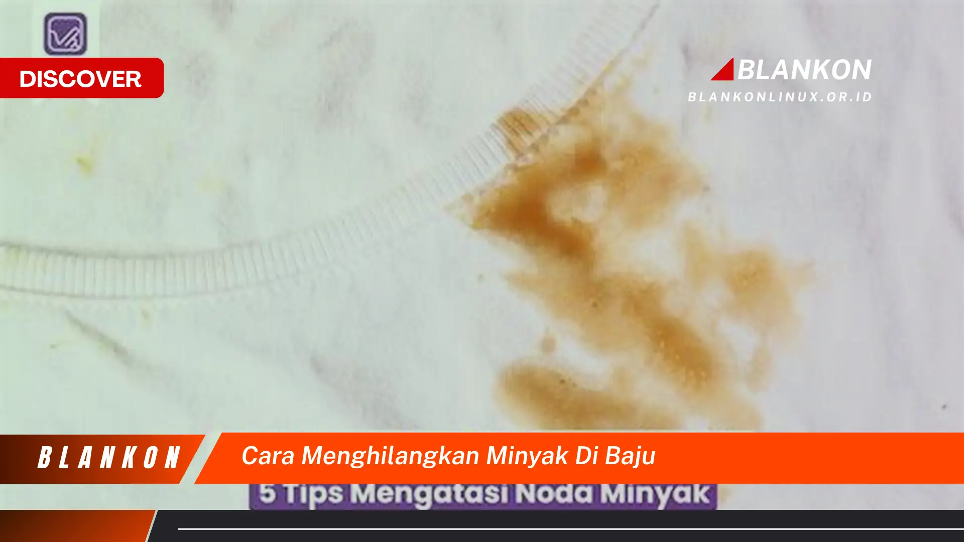 cara menghilangkan minyak di baju
