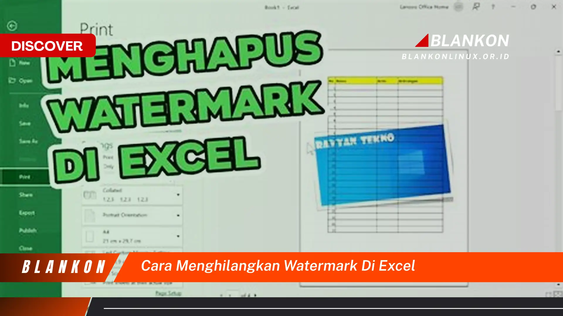 cara menghilangkan watermark di excel cara menghilangkan watermark di excel